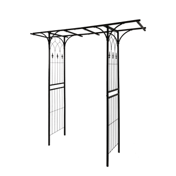 Pergola ogrodowa metalowa prostokątna 206x200x52cm czarna