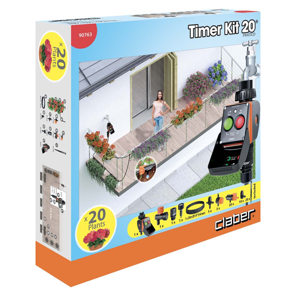 Zestaw do nawadniania roślin tarasowych i balkonowych Timer Kit 20 Pratico CLABER 90763